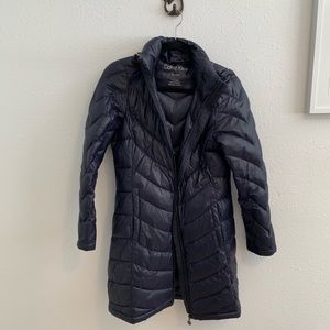 Long, lightweight puffy coat